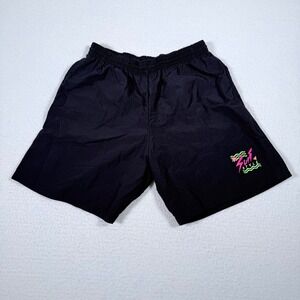 Vintage‎ Surf Style Black Swim Trunks Retro Surf Shorts Neon 90s Men's Large Y2K